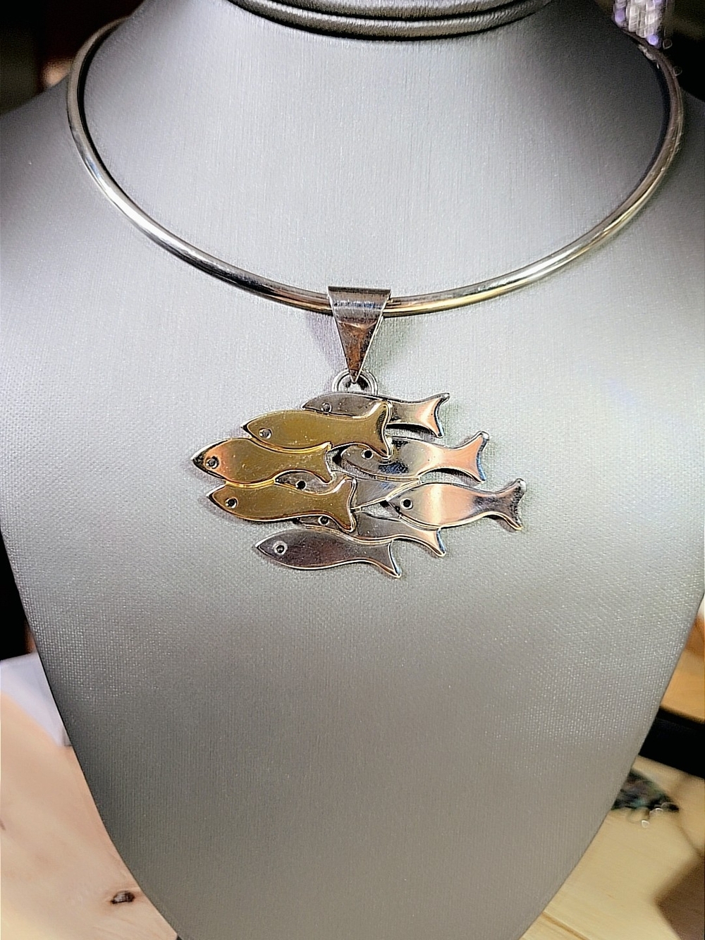 Silver/gold Tone Fish Pendant